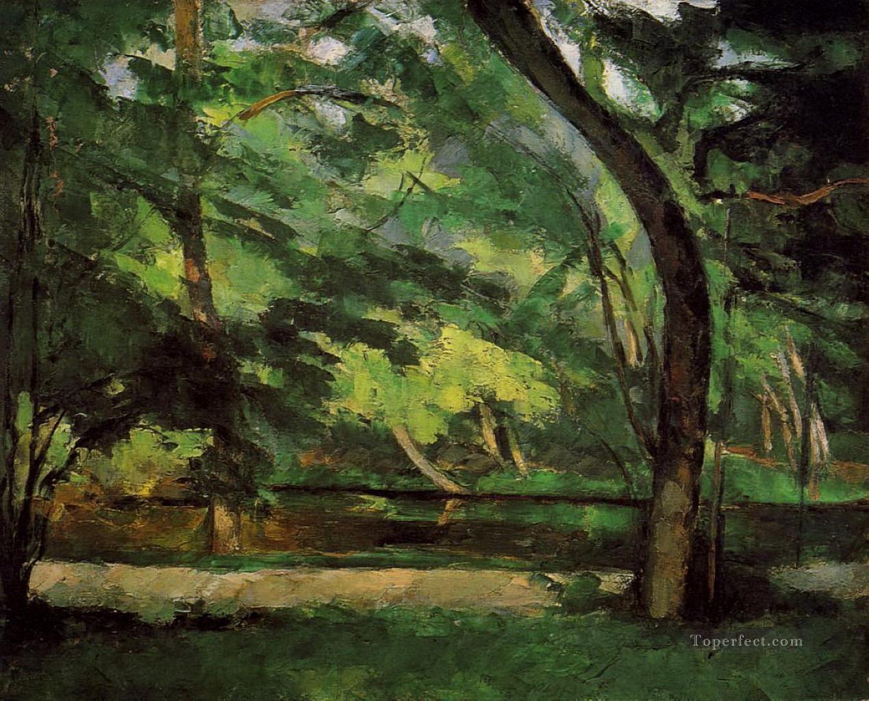 オスニー・ポール・セザンヌの森のエタン・デ・スール油絵